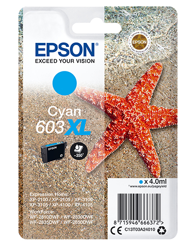 Epson 603XL Singlepack Cyaan 4,0ml (Origineel)