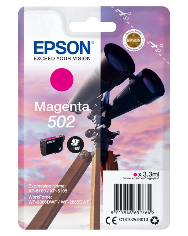 Epson 502 Singelpack Magenta 3,3ml (Origineel)